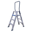 ASC Doppel Stehleiter - 4 Stufen - Robuste, beidseitig begehbare Profiqualität - NEN 2484 / EN 131 konform - ADT4 - Tools.de TP Profishop GmbH