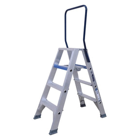 ASC Doppel Stehleiter - 4 Stufen - Robuste, beidseitig begehbare Profiqualität - NEN 2484 / EN 131 konform - ADT4 - Tools.de TP Profishop GmbH