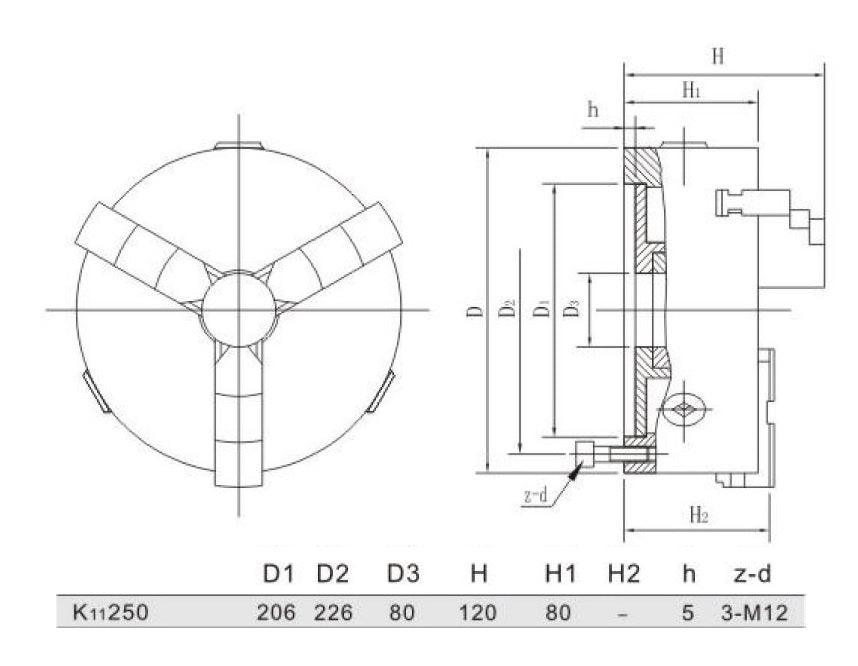 Cowley Selbstzentrierende 3-backen Drehfutter 250 mm Dreibackenfutter - K11250 - Tools.de TP Profishop GmbH