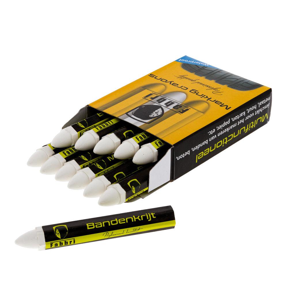 Fabbri Reifenkreide / Reifen Kreide 10,5 x 1,5cm 12 Stück TMC12W - 0,823€/Stück - Tools.de TP Profishop GmbH