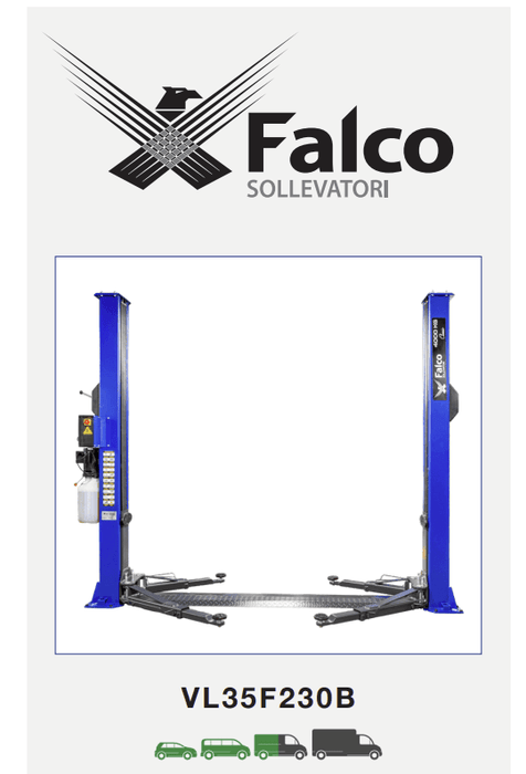 Falco Sollevatori 2-Säulen Hebebühne 4000kg 230V Classic / Zweisäulenhebebühne VL35F230B - Tools.de TP Profishop GmbH
