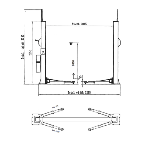 Falco Sollevatori 2-Säulen Hebebühne 4000kg 230V Classic / Zweisäulenhebebühne VL35F230B - Tools.de TP Profishop GmbH