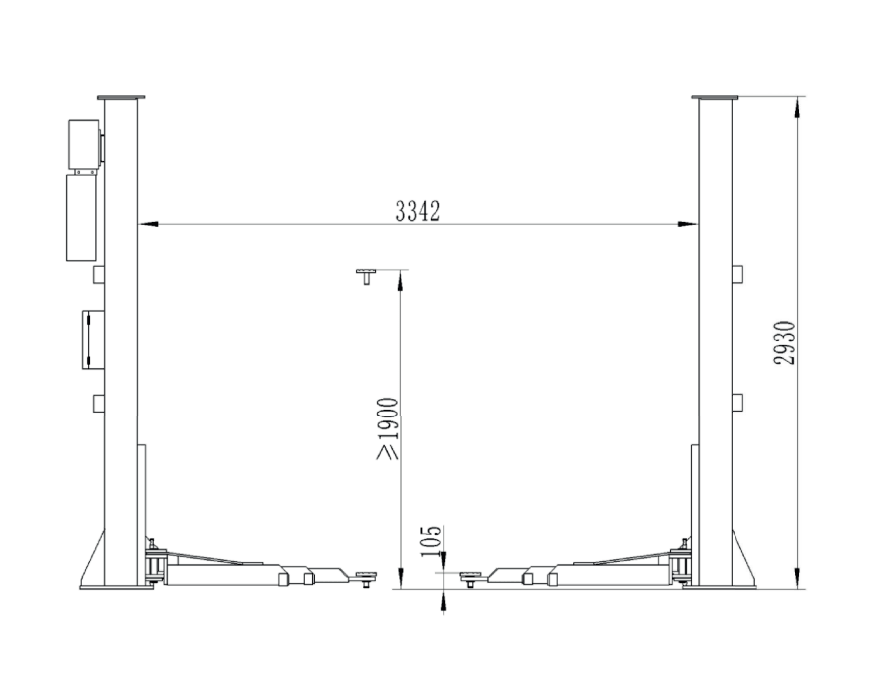 Falco Sollevatori 5T 2-Säulen Hebebühne 5000kg 400V vollautomatisches Modell Titan VL50F400 - Tools.de TP Profishop GmbH