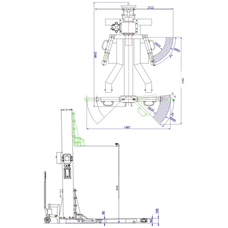 Falco Sollevatori mobile 1-Säulen Hebebühne 2500kg 2,5t 230V min. Hubhöhe von 90mm VL25F1 - Tools.de TP Profishop GmbH