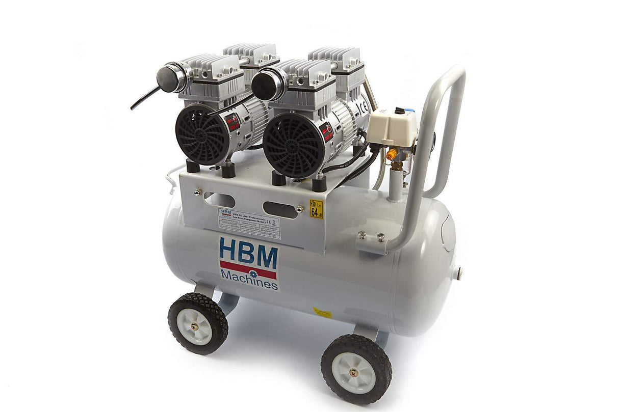 HBM 1500W 2 PS Silent ölfreier Kompressor 50 Liter - Leise Kompressoren, Flüsterkompressor - 6290 - Tools.de TP Profishop GmbH