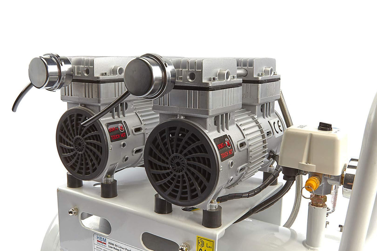 HBM 1500W 2 PS Silent ölfreier Kompressor 50 Liter - Leise Kompressoren, Flüsterkompressor - 6290 - Tools.de TP Profishop GmbH