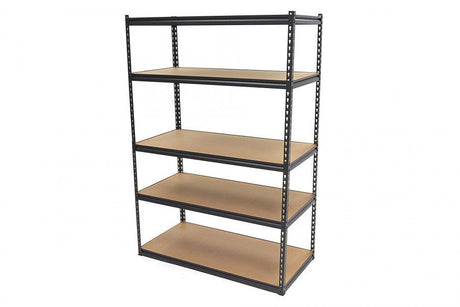 HBM 2-teiliges Extra-Breites Fachbodenregal/Garagenregal – 5 Ebenen, 300 kg Gesamttragkraft, 10 mm MDF-Platten - 9828 - Tools.de TP Profishop GmbH