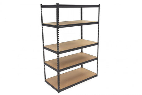HBM 2-teiliges Extra-Breites Fachbodenregal/Garagenregal – 5 Ebenen, 300 kg Gesamttragkraft, 10 mm MDF-Platten - 9828 - Tools.de TP Profishop GmbH