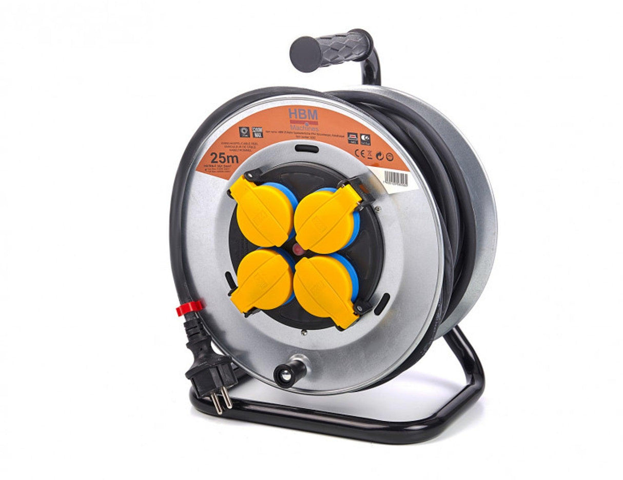 HBM 50 Meter spritzwassergeschützte IP44 Kabeltrommel, Kabeltrommel 3 x 1,5 mm - Tools.de TP Profishop GmbH