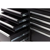 HBM Mobiler Werkzeugwagen mit Robuster Holzplatte, Schwarz - 117 cm - Vielseitige Werkbank für Profi-Handwerker - Tools.de TP Profishop GmbH