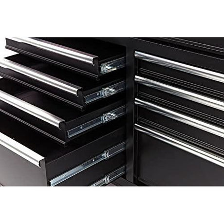 HBM Mobiler Werkzeugwagen mit Robuster Holzplatte, Schwarz - 117 cm - Vielseitige Werkbank für Profi-Handwerker - Tools.de TP Profishop GmbH