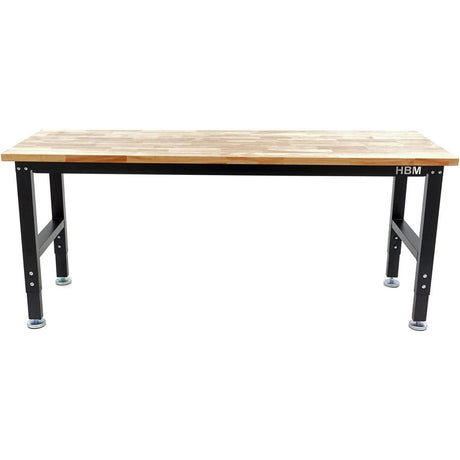 Höhenverstellbare Werkbank mit Massivholz-Arbeitsplatte 182x 60 cm Höhenverstellung von 53,5 bis 98,5 cm - Tools.de TP Profishop GmbH