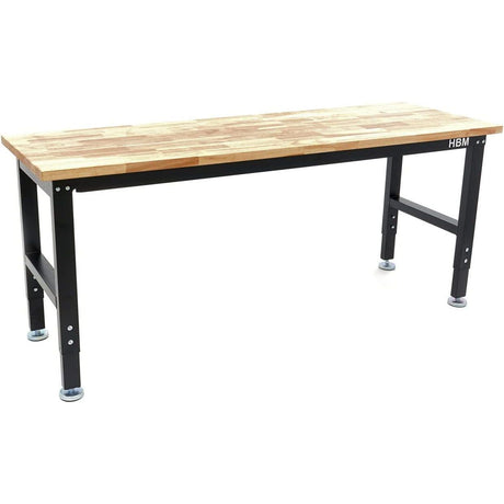 Höhenverstellbare Werkbank mit Massivholz-Arbeitsplatte 182x 60 cm Höhenverstellung von 53,5 bis 98,5 cm - Tools.de TP Profishop GmbH