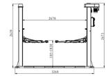 KROFtools 2-Säulen-Hebebühne Spindel 3,2 t - 400 V Typ-H 1 Motor - 3200kg - Hebebühne Modell 9845 - Tools.de TP Profishop GmbH