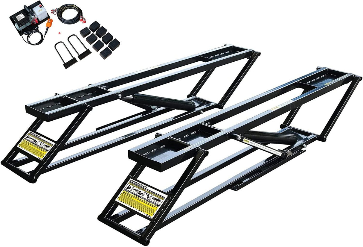 KROFtools Mobile Kfz Hebebühne 2500kg - Mobile Auto Hebebühne mit hydropneumatischem Antrieb 2.5t - 2-teilig - Tools.de TP Profishop GmbH