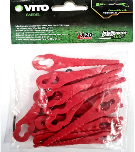 Kunststoffklingen 10 STÜCK -BLADES- für VITO Rasentrimmer VIBCACSFL20 - 1,29€/Stück - Tools.de TP Profishop GmbH