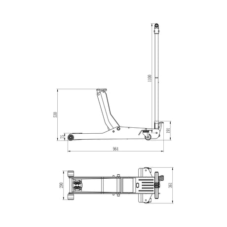 MAMMUTH 2t Wagenheber Rangierwagenheber 2000kg Niedrigmodell 75mm JG20SLS - Tools.de TP Profishop GmbH