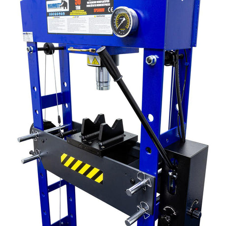 MAMMUTH 50t Werkstattpresse mit Fußpedal und manuelle Betätigung - 50 Tonnen Hydraulikpresse, Industriepresse SP50HHV - Tools.de TP Profishop GmbH