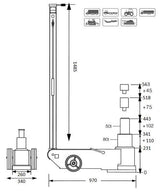 MAMMUTH 80T-50T LKW Wagenheber Hydraulisch - Lufthydraulisch Teleskop Rangierwagenheber 80T - 50T FJ80AHT - Tools.de TP Profishop GmbH
