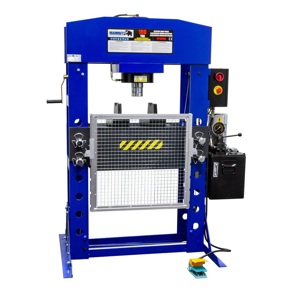 MAMMUTH Elektrische Werkstattpresse mit Handwinde 100 Tonnen Hydraulikpresse SP100HEL - Tools.de TP Profishop GmbH