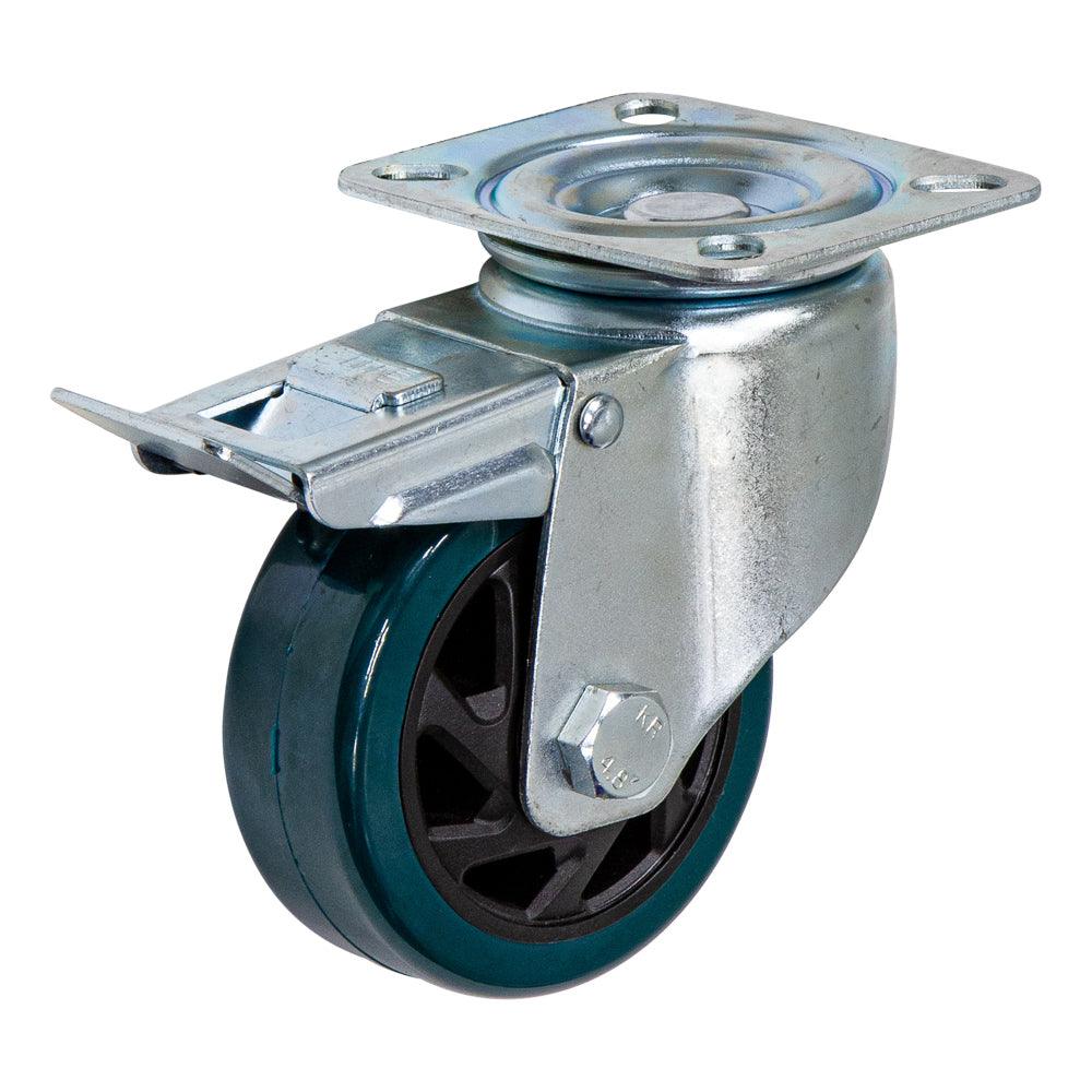 MAMMUTH Lenkrolle mit Bremse 160kg 100 x 40mm PU Ersatzrad Ersatzrolle Rolle W100PSDB - Tools.de TP Profishop GmbH