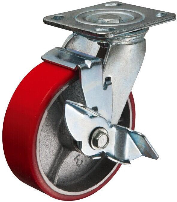 MAMMUTH Lenkrolle mit Bremse 200 x 50mm PU Ersatzrolle Ersatzrad Rad Rolle WH200PSB - Tools.de TP Profishop GmbH