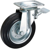 MAMMUTH Lenkrolle mit Bremse 230kg 200 x 30mm Gummi Ersatzrad Ersatzrolle Rolle WE200RSDB - Tools.de TP Profishop GmbH