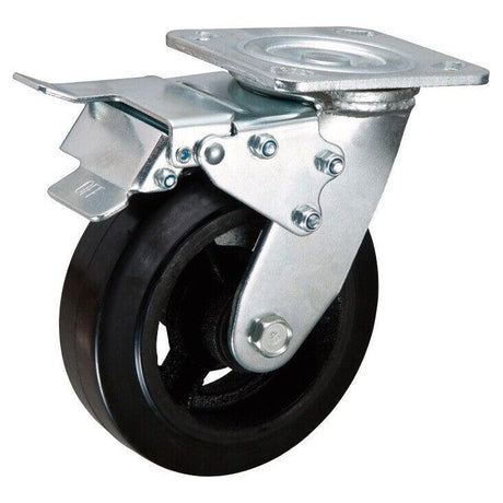MAMMUTH Lenkrolle mit Doppelbremse 270kg 200 x 50mm Gummi Ersatzrad Ersatzrolle Rolle WH200RSDB - Tools.de TP Profishop GmbH