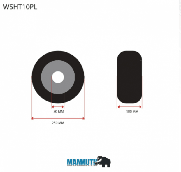 MAMMUTH Loses Rad 250 x 100mm PU Schwerlastrolle Rolle WSHT10PL - Tools.de TP Profishop GmbH