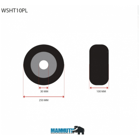 MAMMUTH Loses Rad 250 x 100mm PU Schwerlastrolle Rolle WSHT10PL - Tools.de TP Profishop GmbH