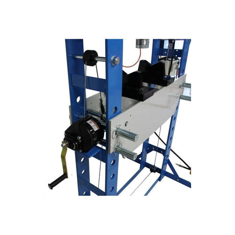 MAMMUTH Werkstattpresse 75 Tonnen Druckluft - 75t Industriepresse, manuell und pneumatisch, blau, Rahmen geschweißt SP75HAL - Tools.de TP Profishop GmbH