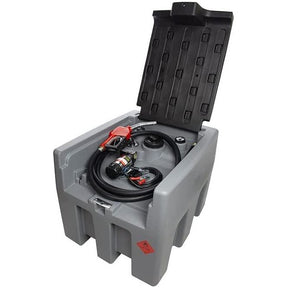 Mobile Tankstelle Diesel 210l, Transporttank 210 Liter - Dieseltank - Mobile Tankanlage, Tankstelle Tankanlage Diesel mit 12V Pumpe (Kabel 4m) und Zapfpistole mit 4m Schlauch - Tools.de TP Profishop GmbH