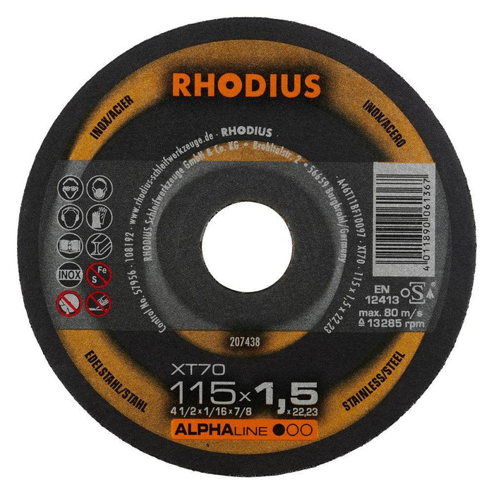 Rhodius Trennscheibe XT70 115 x 1,5 x 22,23mm 10 Stück 207878 - Tools.de TP Profishop GmbH