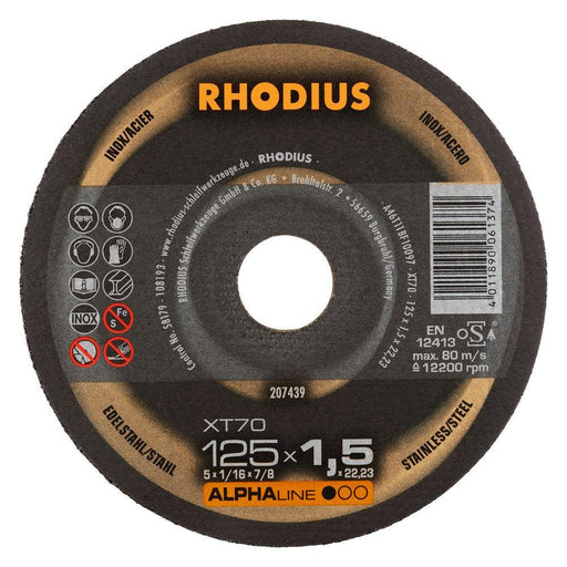 Rhodius Trennscheibe XT70 125 x 1,5 x 22,23mm 10 Stück 207879 - Tools.de TP Profishop GmbH
