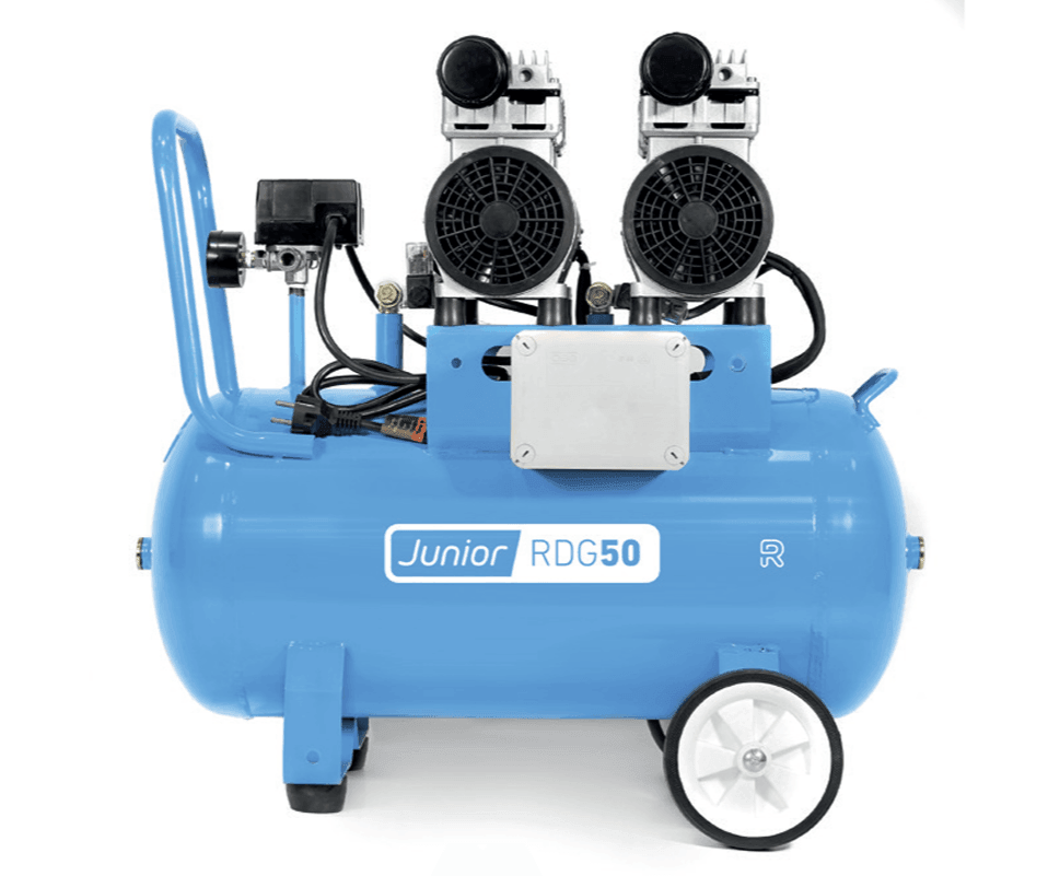 RUBETE 50 Liter 1500W 4 Zylinder Silent 8bar/115psi Flüsterkompressor Ölfreier Kompressor 52-54dB(LpA) leise Kompressor - ölfrei Flüsterkompressor, Öl- und servicefreier Motor - Tools.de TP Profishop GmbH