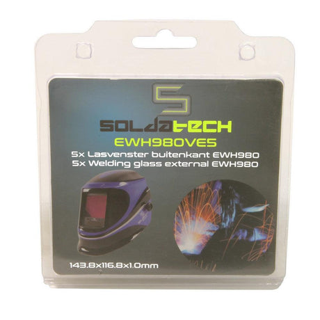 SOLDATECH Schweißschutzgläser Satz außen 143,8 x 116,8mm 5 Stück EWH980VE5 - Tools.de TP Profishop GmbH