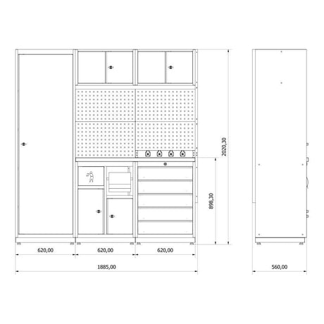 TOOLBOX4YOU Werkstattmodul A Expert - Profi Werkbank mit Steckdosen BGMODA - Tools.de TP Profishop GmbH