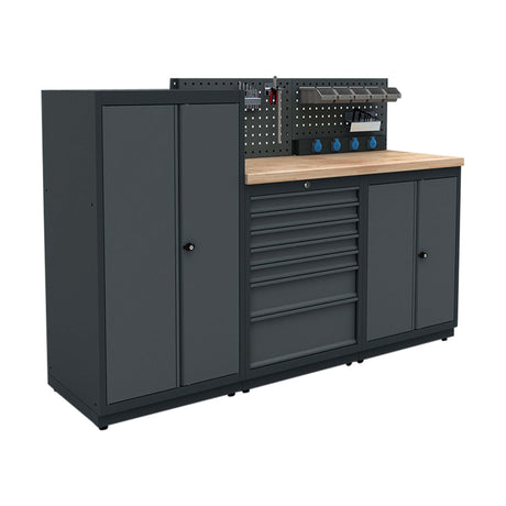 TOOLBOX4YOU Workshopmodul B Expert - Profiwerkbank mit Steckdosen BGMODB - Vormontiert, Freistehend, 1,2mm dickes Blech - Tools.de TP Profishop GmbH