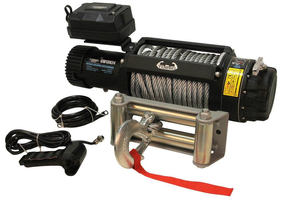 TORSO Elektro-Seilwinde 24V 6804kg Elektrowinde CW15V24 Elektrische Seilwinde 15000lbs - Tools.de TP Profishop GmbH