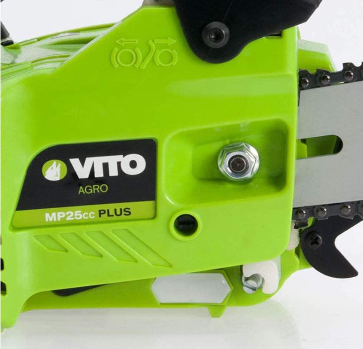 VITO 1.22PS kleine Einhand Benzin Motorsäge, Oregon Double Guard 3/8" Sägekette, Führungsschiene 10“ 25,40cm - Tools.de TP Profishop GmbH