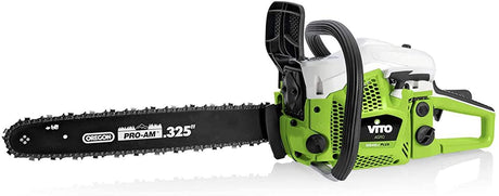 VITO 2.45PS PRO Benzin Motorsäge, Oregon Pro-Am 3/8" Sägekette, Führungsschiene 18“ 45,72cm - Profi Benzin Motorsäge 45cm - Tools.de TP Profishop GmbH