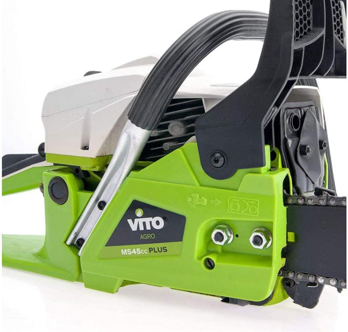 VITO 2.45PS PRO Benzin Motorsäge, Oregon Pro-Am 3/8" Sägekette, Führungsschiene 18“ 45,72cm - Profi Benzin Motorsäge 45cm - Tools.de TP Profishop GmbH
