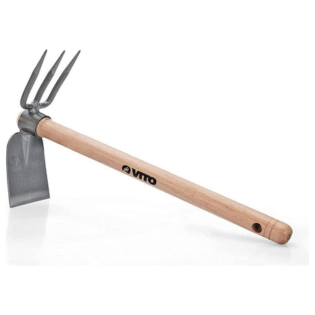 VITO 3-Zinken-Doppelhacke mit Stiel - Stiellänge 40 cm - sehr stabile Kombihacke - Hacke zum Unkraut jäten - Tools.de TP Profishop GmbH