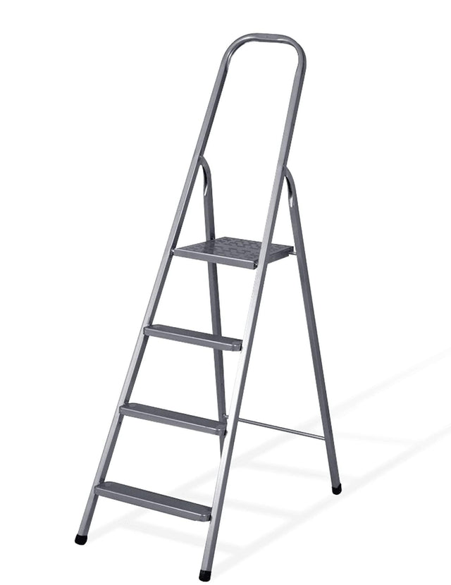 VITO 5 Stufen Stehleiter, Haushaltsleiter 5 Stufen, Alu-Sicherheits-Stehleiter, 5 Stufen Leiter, Mehrzweckleiter, Alu-Sicherheits-Stehleiter, Länge 1,7m EN, 5,5kg - VIEME5 - Tools.de TP Profishop GmbH