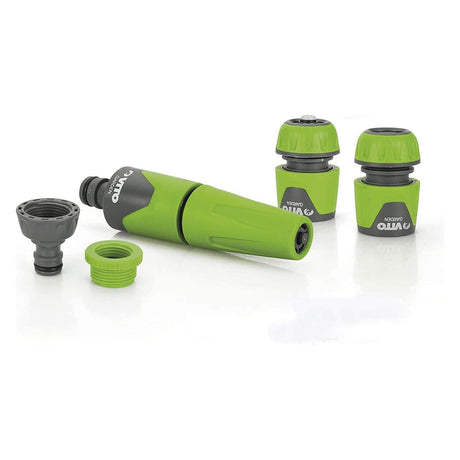VITO 5-teilig Gartenschlauch-Adapter Set - Gartenspritze, Schlauchstück, Wasserstopp, Hahnanschlussstück, Adapter - 13mm, 1/2" Aqua stopp - Tools.de TP Profishop GmbH