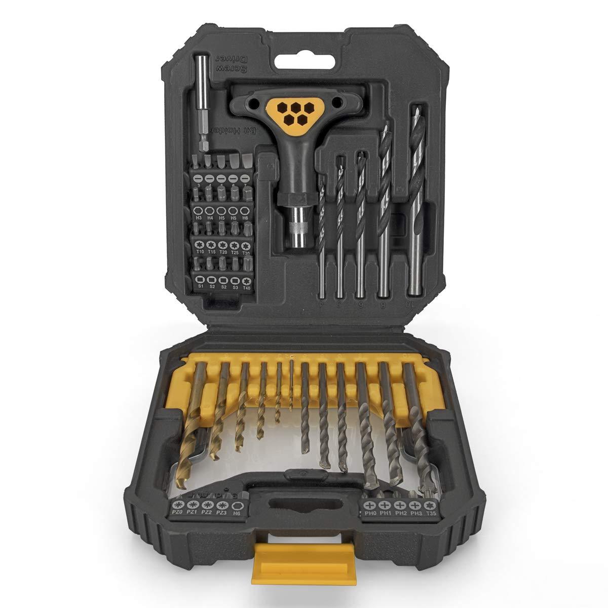 VITO 50-Teiliges Bohrer- und Bit-Set VIBB50, Material: Edelstahl S2, für Metall, Hartmetall und Holz, mit 1x magnetischer Bithalter und Bohrerindex, inkl. Bits-Koffer - Tools.de TP Profishop GmbH