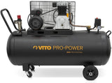 VITO Black Series Pro-Power 200 Liter Kompressor 10 bar 230v 4 PS (12 bar max) 400L/Min - Luftkompressor 200L Kessel Ölgeschmiert, Druckluftkompressor 10 Bar Kompressor 3000W - Tools.de TP Profishop GmbH
