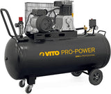 VITO Black Series Pro-Power 200 Liter Kompressor 10 bar 230v 4 PS (12 bar max) 400L/Min - Luftkompressor 200L Kessel Ölgeschmiert, Druckluftkompressor 10 Bar Kompressor 3000W - Tools.de TP Profishop GmbH