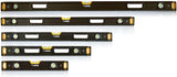 VITO Black Series Profi magnetische Wasserwaagen Set 5 tlg. 45, 60, 80, 100 und 120cm Profi Alu Set Wasserwaage robust, Aluminium Gehäuse, rundum ablesbar, robuste Endkappen - Tools.de TP Profishop GmbH