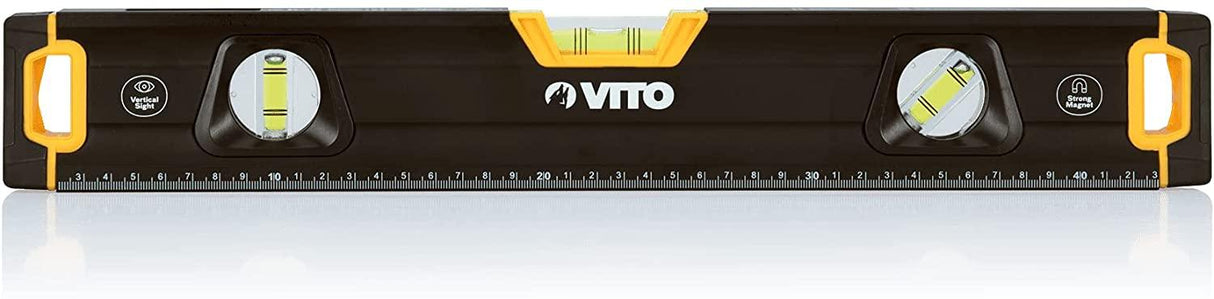 VITO Black Series Profi magnetische Wasserwaagen Set 5 tlg. 45, 60, 80, 100 und 120cm Profi Alu Set Wasserwaage robust, Aluminium Gehäuse, rundum ablesbar, robuste Endkappen - Tools.de TP Profishop GmbH